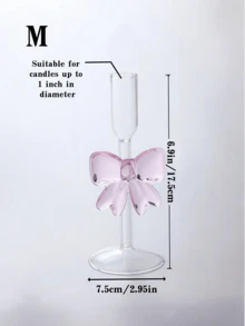 1 chiếc chân nến thủy tinh kiểu Ins màu hồng thắt nơ, giá đỡ nến trang trí bàn ăn lãng mạn ánh ngọc trai, chân đế nến, trang trí nhà cửa/bàn ăn/lễ hội/sinh nhật. - Nhiều màu - Xem 16