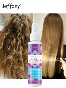 Jeffany 10-In-1 Moroccan Argan Oil Quick Heat Protectant Leave-In Hair Treatment, Rapidly Smooths Frizz, Nourishes Dry, Damaged, Curly Hair - 72HR Intense Moisturization For Straight/Curly Hair, Apply Evenly Before Use, Enhances Hair Softness & Volume, Quick Styling, Suitable For All Hair Types, Reduces Heat Damage, Max Heat Resistance 450°F (232°C), Fashionable Bottle Design - Travel Size - View 2