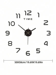 Self-Adhesive Creative Minimalist Silent Wall Clock, DIY Modern Decorative Clock For Living Room, Study, Office, Bedroom, Home Decor, Numeric Digital Mirror Wall Sticker Clock