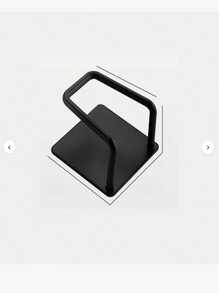 1pc Stainless Steel Sink Sponge Holder, Strong Adhesive Draining Rack, Kitchen Sink Dish Drying Rack, Cleaning Sponge Holder Hook, Durable & Stylish Bathroom Accessory - Black - View 3