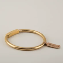 BLKSMTH 18k Gold Plated Minimalist Leather Bracelet - Gold - View 8