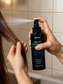 Jeffany 230°C 高温防护免洗护发喷雾，蕴含紫外线防护精华，富含水解蛋白和弹性蛋白，专业抗毛躁，亮泽锁色，轻盈不油腻，预防分叉，适用于吹风机和卷发棒，日常造型，旅行必备，适合所有发质，男女通用，100毫升/3.38盎司 - 旅行裝 - 查看 9