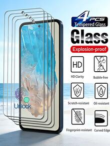 4片高清钢化玻璃保护膜，防刮花，边缘光滑不刮花，防摔，不易碎，兼容华为荣耀9H钢化玻璃膜屏幕保护 - 無色 - 查看 35