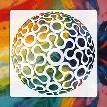 1pc 3D Spherical Wavy Optical Illusion Template - Abstract 3D Sphere Painting Template, Suitable For DIY Fabric, Canvas, Wall Art, Furniture And Home Decor - Geometric Curve And Circle Pattern Transfer Guide - one-size - View 1