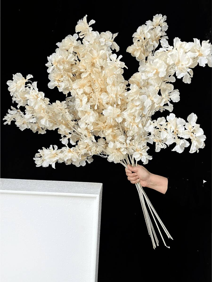 1/2/3支装仿真丝樱花/桃花/梅花枝条,带叶子,适用于墙面、客厅、卧室、婚礼、派对装饰、桌面摆设。家居、书桌、厨房、婚礼、餐桌、中心装饰、办公室、花园、户外、房屋、庭院装饰,适合春、夏、秋、冬四季。 - 香檳色 - 查看 1
