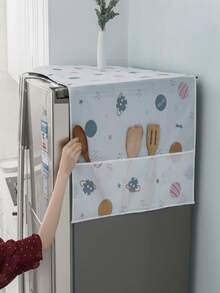 1pc Refrigerator Washing Machine Dust Cover, Refrigerator Washing Machine Dryer Top Cover With Kitchen Utensil Storage Bag,Women's Day,Travel Essentials,Wedding Favours,Y2k,Bedroom,Car Accessories Women,Kitchen Decor,Wedding,Y2k,Party,Mother's Day Gift,Bedroom Decor,Garden,Kitchen Decor,Summer,Beach,Travel Essentials,Room Decor,Squishy,Graduation - Clear - View 6