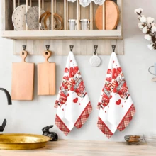 2/4 Pcs Valentine's Day Themed Printed Dish Towels, Ideal For Valentine's Day Gifts, Decorations, Super Absorbent Microfiber Modern Towels For Cooking, Baking, Washing Dishes, Cleaning, Hand Towels, Tea Towels, Soft And Highly Absorbent, Kitchen Decor, Gifts For Neighbors, Moms, Birthdays, Housewarming For Friends, Kitchen Essentials, Daily Necessities - Multicolor - View 3