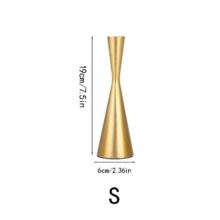 1件/3件套金属铁艺花卉摆件，简约浪漫，适用于婚礼、派对、烛光晚餐、家居桌面装饰，可用作花瓶、房间装饰、家居装饰、餐桌摆件、餐桌装饰，适用于干花和蜡烛，不适用于液体 - 金色 - 查看 14
