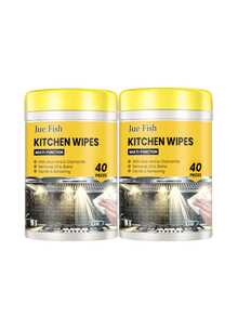 JUE FISH 2 Packs, 80 Sheets/Pack Kitchen Wet Wipes, Strong Grease Removal, Disposable Cleaning Wipes For Home Use, Effective For Removing Oil, Smoke And Stains On Kitchen Countertops, Stoves, Ovens And More - Multicolor - View 10