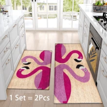 1 szt. dywanik z nadrukiem w kształcie flaminga, mata z imitacji wełny – bardzo chłonna, łatwa do czyszczenia, odpowiednia do wystroju wnętrz, do domu, na farmę, do przedpokoju, do wnętrz, do kuchni, jadalni, małego biura/biura domowego, do zlewu, pralni, wycieraczki, maty kuchennej, maty antypoślizgowej - Wielokolorowe - Zobacz 13