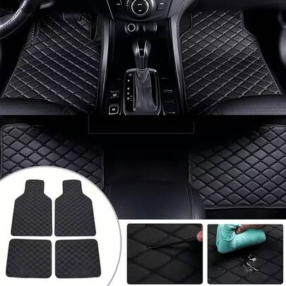 Universal Car Floor Mats - Full Set Front & Rear Car Carpet, Anti-Slip, Easy To Clean, Car Interior Accessories, Car Floor Protection | Durable Car Floor Mats, Car Mats