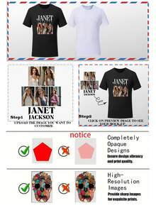 Customized Loose T-Shirt With Text & Graphic, Personalized Family Reunion Group Outfit, Customize Your Text & Photo/Couple/Family/Pet/Friend For Music Festival, Autumn Clothing, Women's Top, Holiday Gift, Valentine's Day Gift, Anniversary Gift, Wedding Gift, Best Friend Gift, Music Festival Women Apparel - Black - View 4