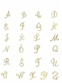 1 mặt dây chuyền hình trái tim đính đá Cubic Zirconia, thiết kế 26 chữ cái tiếng Anh, mặt dây chuyền cổ điển, phù hợp để đeo hàng ngày hoặc trong các buổi tụ họp, món quà lý tưởng cho Ngày Valentine. - Vàng - Xem 7