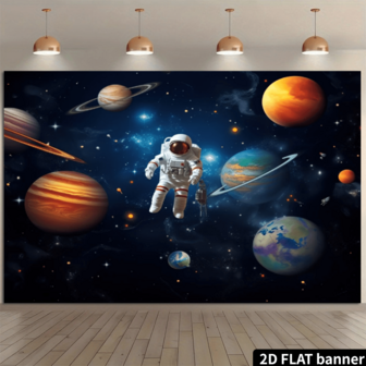 1 Item, Outer Space Rocket Astronaut Background, Children's Cosmic Planet, Galaxy Birthday Party Cake Table Decoration Banner, Photography Background, Photo Booth Props, Photo Booth Studio Props, Party Supplies