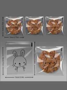 100pcs/Pack Bread Bags, Toast Bags, Bread Packaging Bags, Self-Adhesive Bags, Baked Goods & Fruit Packaging Bags, Self-Sealing Bags, Home & Kitchen Storage Supplies, Back To School Essentials - Clear - View 10