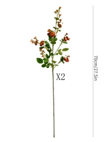 1/2/3支装，70厘米仿真玫瑰花，适用于墙面、客厅、卧室、婚礼、派对装饰、桌面摆放。可用于家居、桌面、厨房、婚礼、餐桌、中心装饰、办公室、花园、户外、房屋、庭院装饰，适合春、夏、秋、冬四季。 - 橘色 - 查看 11