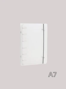 A5/A6/A7 6-Ring Matte Snap Binder, Loose-Leaf Notebook Cover, Handmade Journal, Minimalist Cover, Matte Plastic Snap, Diary, Handmade Journal Binder, Sticker Book Cover Card Holder (A5 Horizontal, 45 Sheets, 90 Pages) - Clear - View 10
