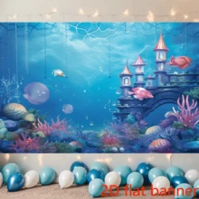 Banner phẳng 2D 1 cái, phông nền chụp ảnh chủ đề vảy cá mùa hè, công chúa dưới biển, dành cho bé gái, thích hợp cho tiệc sinh nhật, tiệc mừng em bé, trang trí studio chụp ảnh, bàn bánh kem, banner trang trí. - 1 - Xem 5