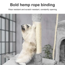 Lislark Cat Tree Large Climbing Tower Activity Centre Kitten Tall Scratching Post Condo - 淺灰色 - 查看 6