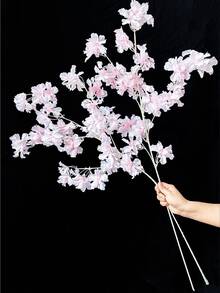 1/2/3支装仿真丝樱花/桃花/梅花枝条，带叶子，适用于墙面、客厅、卧室、婚礼、派对装饰、桌面摆设。家居、书桌、厨房、婚礼、餐桌、中心装饰、办公室、花园、户外、房屋、庭院装饰，适合春、夏、秋、冬四季。 - 粉色 - 查看 2
