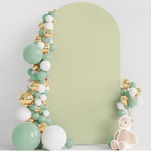 4ft, 5ft, 6ft, 6.6ft, 7.2ft Olive Green Arch Backdrop Curtain, Double-Sided Stretchy Fabric Arch Backdrop, Arched Doorway Backdrop For Birthday Party, Wedding Arch Decor (Arch Stand Not Included, Fabric Background Only) - Olive Green - View 2