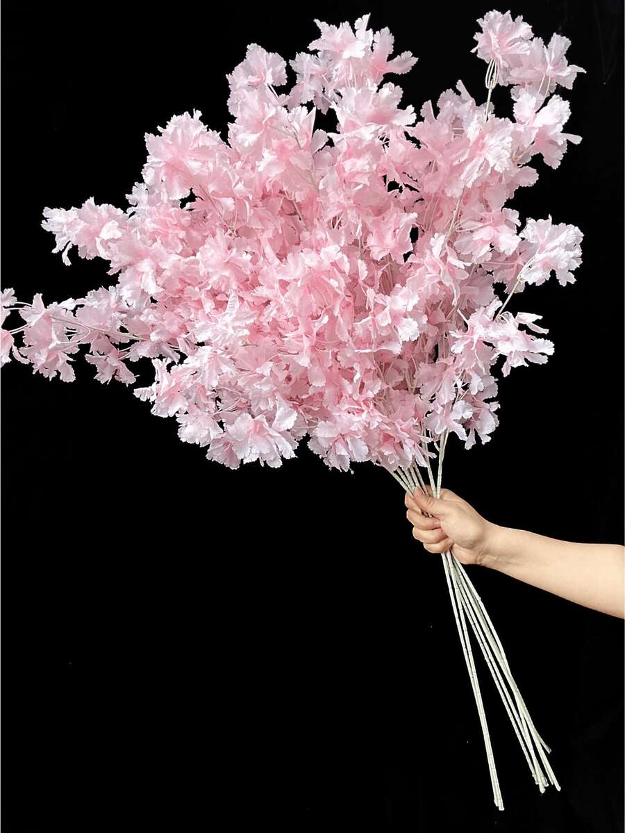 1/2/3支装仿真丝樱花/桃花/梅花枝条,带叶子,适用于墙面、客厅、卧室、婚礼、派对装饰、桌面摆设。家居、书桌、厨房、婚礼、餐桌、中心装饰、办公室、花园、户外、房屋、庭院装饰,适合春、夏、秋、冬四季。 - 粉色 - 查看 1