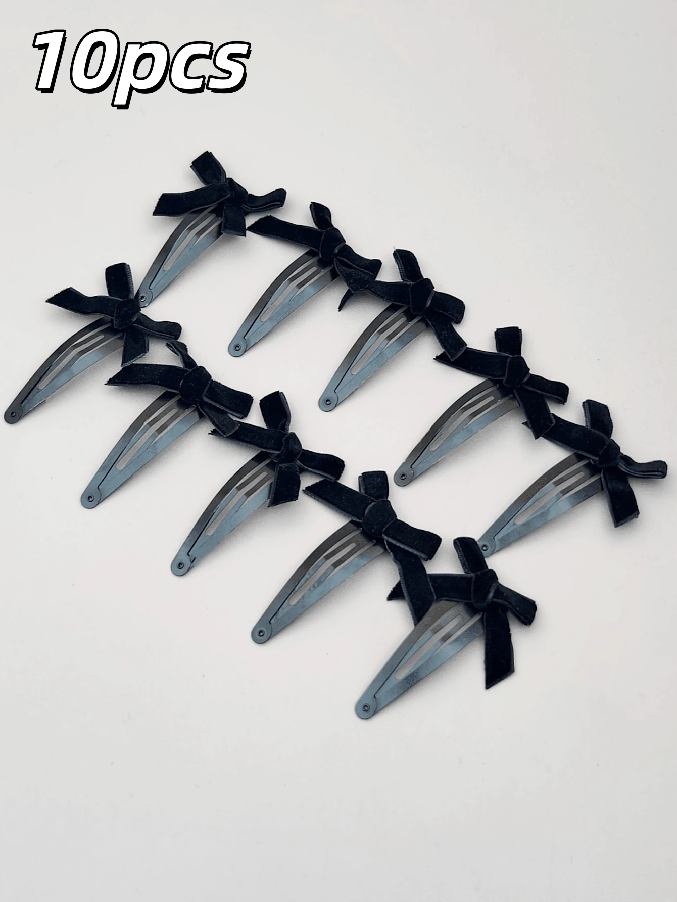 10pcs Black Butterfly Hairclips, Minimalist Matte Black Hair Clips, Claw Clips, Hair Slide, Hair Barrettes - 10 Black Ones - View 1