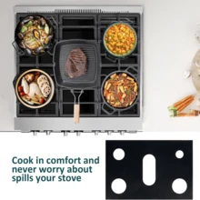 1pc Gas Stove Burner Cover, Stove Protection Guard, Gas Stove Burner Pad, Compatible With Samsung Gas Stove Series, Suitable For Kitchen Cooking, Reusable, Non-Stick, Washable - View 4