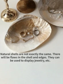 1个复古天然贝壳托盘，贝壳首饰展示架，收纳盘，工艺工具，适用于家居客厅办公室装饰，家居装饰品，是情人节、复活节、母亲节、生日的理想礼物，也可用作厨房配件、厨房装饰托盘、水果托盘、毕业礼物、首饰收纳托盘、化妆间装饰、房间装饰。 - 彩色 - 查看 6