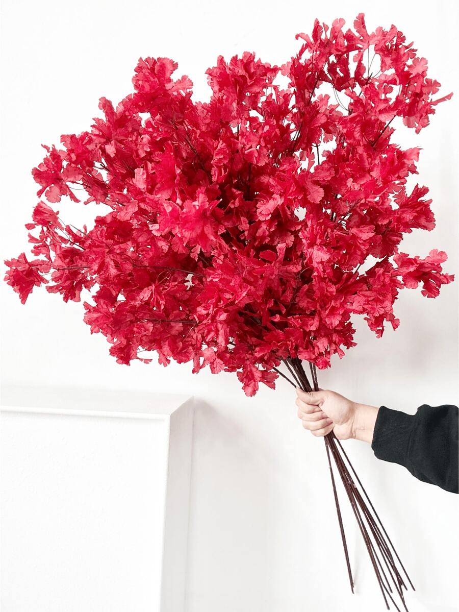 1/2/3支装仿真丝樱花/桃花/梅花枝条,带叶子,适用于墙面、客厅、卧室、婚礼、派对装饰、桌面摆设。家居、书桌、厨房、婚礼、餐桌、中心装饰、办公室、花园、户外、房屋、庭院装饰,适合春、夏、秋、冬四季。 - 紅色 - 查看 1