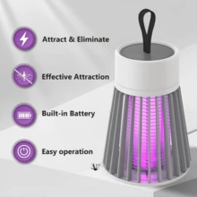1 件可充电悬挂式灭蚊灯 - 便携式紫外线昆虫诱捕器，提供插入式和可充电版本，外部网格保护家庭成员免于意外接触，有效消灭害虫，适合室内/室外使用，USB 供电，带网格，适用于露营、卧室、露台