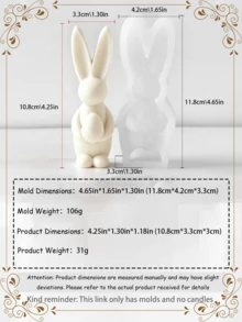 Molde para huevos con forma de corazón y orejas de conejo, resistente al calor, flexible, fácil de limpiar, para manualidades con velas, yeso, resina y decoración navideña - Blanco - Ver 8