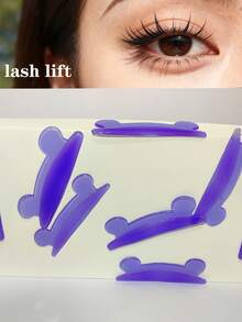 8片/套 4种尺寸 果冻睫毛提升贴 - 自粘硅胶C型卷翘贴，无需胶水即可提升睫毛，适合家庭和美睫沙龙DIY睫毛烫。