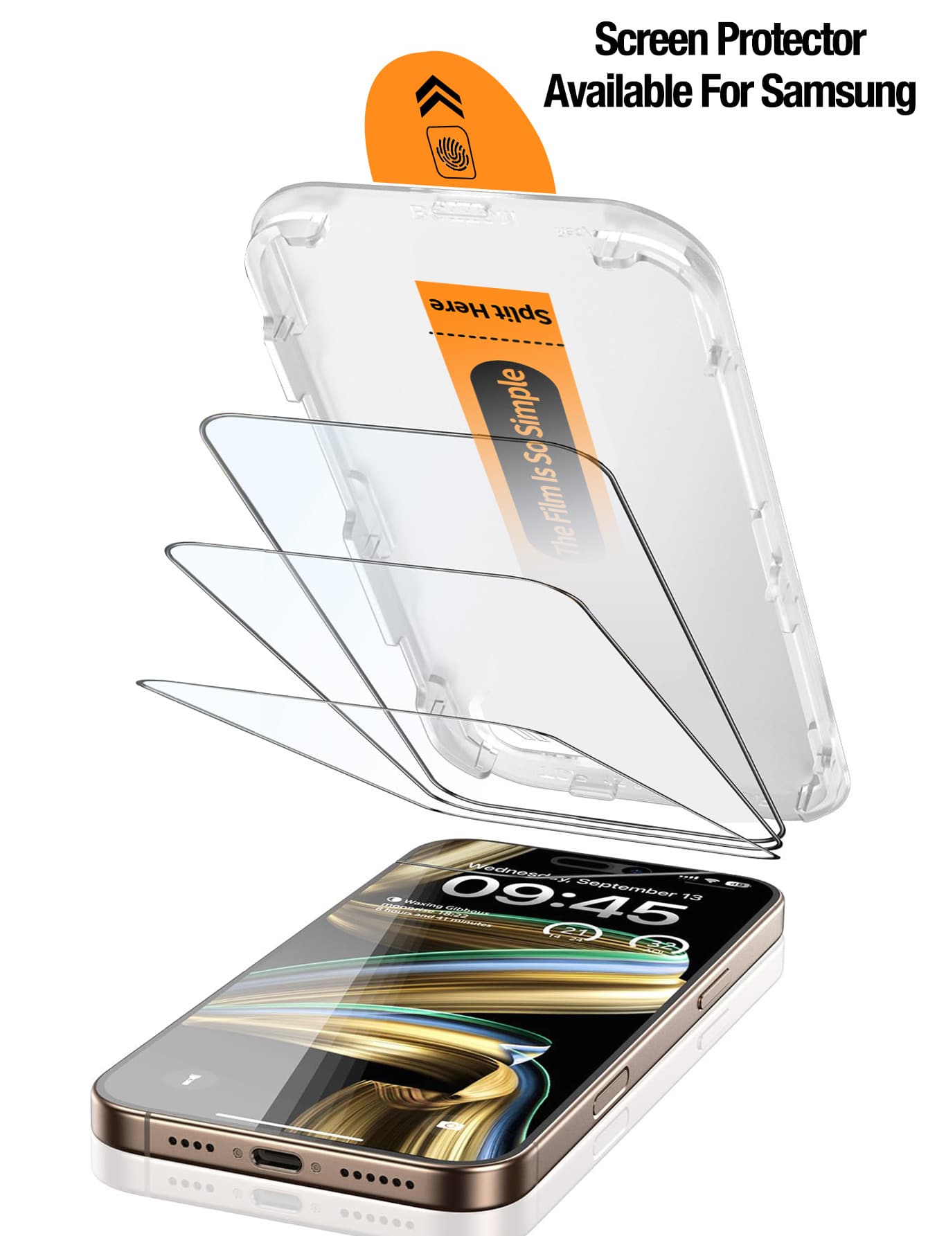 Yezodawee 适用于三星 Galaxy S25 6.2 英寸的 3 片装钢化玻璃屏幕保护膜,具备自动清洁功能,全覆盖设计,无气泡,易于安装,9H 硬度,钢化玻璃材质,兼容手机壳,适用于 Galaxy S25 Ultra、S24+、S23、S22 和 S21 系列屏幕保护,日常、办公、家用手机屏幕保护膜,防水防震防摔防刮花。 - 無色 - 查看 1