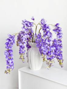 1/2/3 bông hoa tử đằng nhân tạo, cao 95cm, thích hợp trang trí tường, phòng khách, phòng ngủ, đám cưới, tiệc tùng, bàn ăn. Thích hợp cho nhà cửa, bàn làm việc, nhà bếp, đám cưới, bàn ăn, vật trang trí trung tâm, văn phòng, vườn, ngoài trời, sân nhà, thích hợp cho mùa xuân, hè, thu, đông. - Màu tím - Xem 4