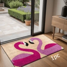 1 szt. dywanik z nadrukiem w kształcie flaminga, mata z imitacji wełny – bardzo chłonna, łatwa do czyszczenia, odpowiednia do wystroju wnętrz, do domu, na farmę, do przedpokoju, do wnętrz, do kuchni, jadalni, małego biura/biura domowego, do zlewu, pralni, wycieraczki, maty kuchennej, maty antypoślizgowej - Wielokolorowe - Zobacz 14
