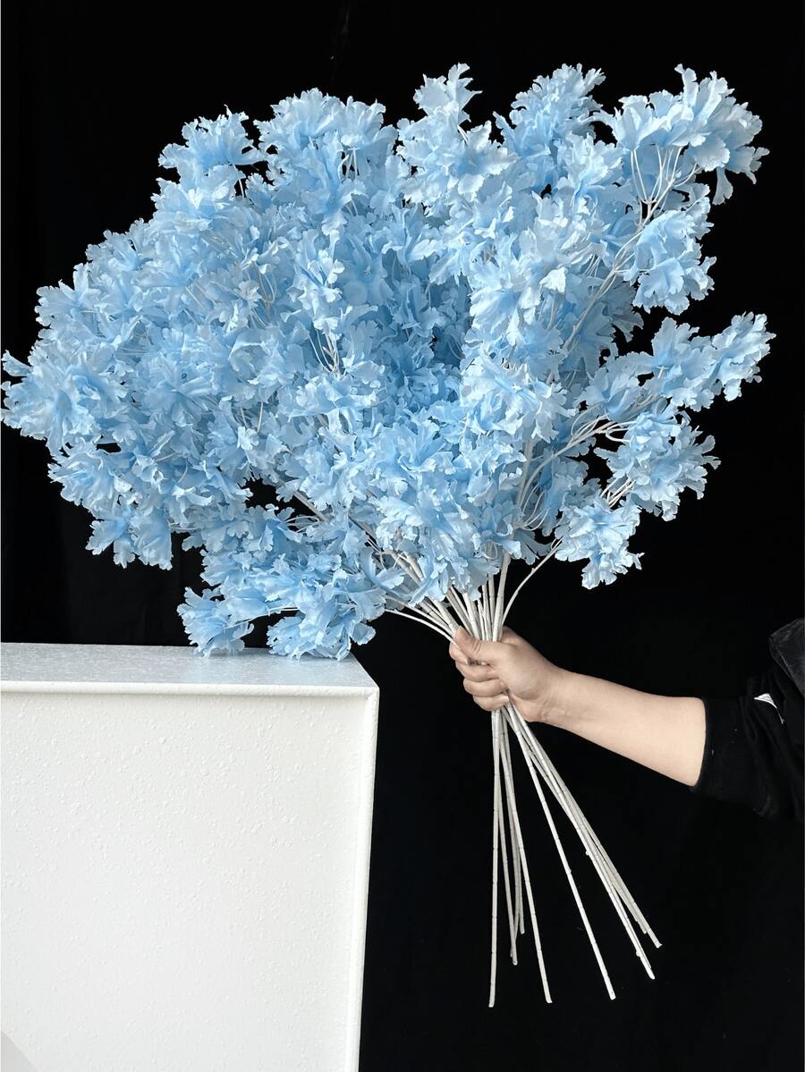 1/2/3支装仿真丝樱花/桃花/梅花枝条,带叶子,适用于墙面、客厅、卧室、婚礼、派对装饰、桌面摆设。家居、书桌、厨房、婚礼、餐桌、中心装饰、办公室、花园、户外、房屋、庭院装饰,适合春、夏、秋、冬四季。 - 藍色 - 查看 1