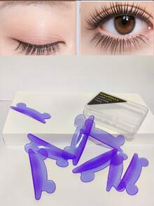 8片/套 4种尺寸 果冻睫毛提升贴 - 自粘硅胶C型卷翘贴，无需胶水即可提升睫毛，适合家庭和美睫沙龙DIY睫毛烫。