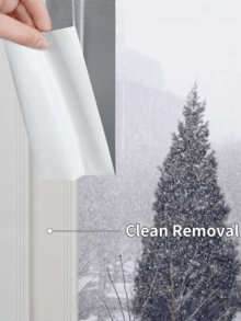 196 Inch Window Draft Stopper - Insulation Film Weather Stripping - Winter Windproof Waterproof - High Adhesive Seal Strip - 196in - View 9