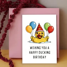 1pc Christmas/Birthday Greeting Card With Funny Duck Wearing Santa Hat Design, Wishing "Merry Christmas (Duck Theme)", Suitable For All, Holiday Blessings, Christmas/Birthday Card. - Multicolor - View 12