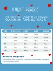 Autumn Love Couples Print Matching T-Shirt, High Quality Fabric, Loose Fit, Street Hip-Hop, Breathable - MenBlack-1PC - View 3