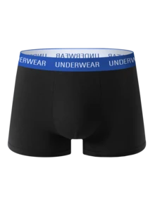 9pcs/Pack Men's Solid Color High-Waist Boxer Briefs, Printed Series, Breathable & Comfortable Boxer Shorts, Elastic Sports Trunks, Men's Casual Durable Underwear For Daily Wear - Multicolor - View 3