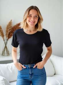 Customized Loose T-Shirt With Text & Graphic, Personalized Family Reunion Group Outfit, Customize Your Text & Photo/Couple/Family/Pet/Friend For Music Festival, Autumn Clothing, Women's Top, Holiday Gift, Valentine's Day Gift, Anniversary Gift, Wedding Gift, Best Friend Gift, Music Festival Women Apparel - Black - View 9