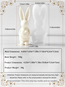 Molde para huevos con forma de corazón y orejas de conejo, resistente al calor, flexible, fácil de limpiar, para manualidades con velas, yeso, resina y decoración navideña - Blanco - Ver 7