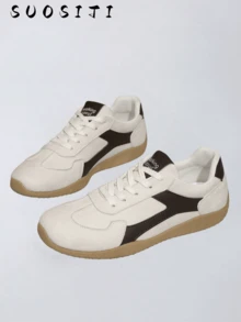 Women's Casual Lightweight Non-Slip Outdoor Sports Sneakers - Black and White - View 1