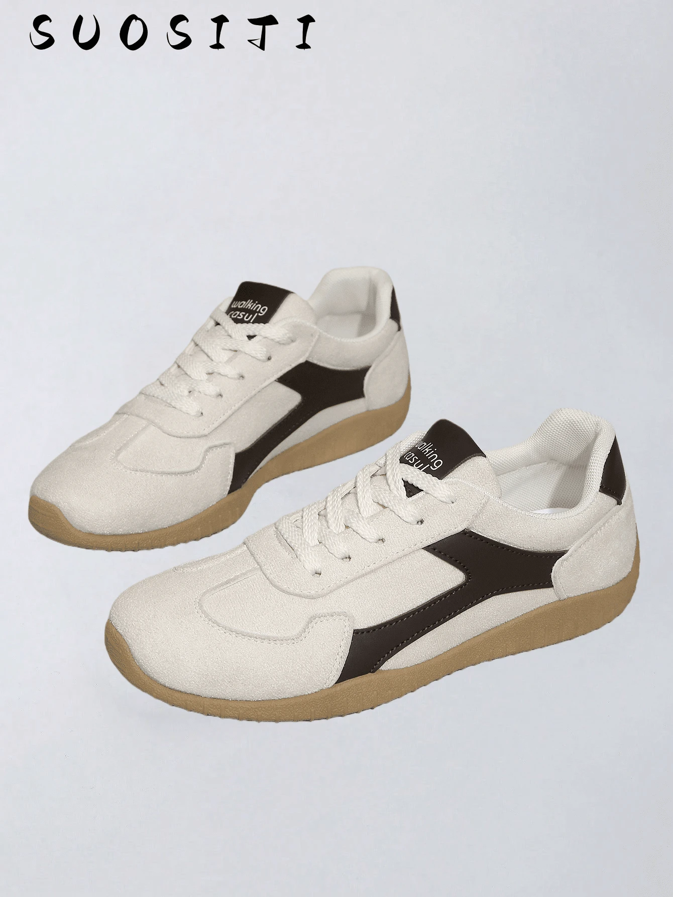 Women's Casual Lightweight Non-Slip Outdoor Sports Sneakers - Black and White - View 1