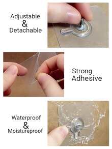 20个免钻孔墙锚，壁挂式挂钩，可用于悬挂照片、钟表、置物架，适用于浴室和厨房收纳。
