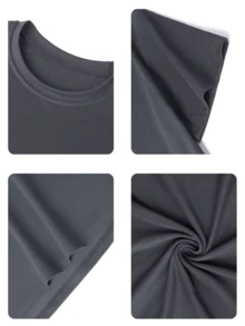 Tween Girls' Casual Pink Graphic Print Crew Neck Short Sleeve T-Shirt, Summer Top - Dark Grey - View 5