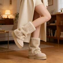 Autumn Winter Fleece-Lined Thickened Warm Leg Warmers Snow Boots Sock Covers Y2K Hot Girl Faux Fur Plush Leg Warmers Women Ins  Sweet Cool Style Versatile Pile Sock Covers,Winter,Leg Warmers,Boot Socks,Leg Warmers Women,Fur Leg Warmers,Y2k,Accsesories,Fake Uggs,Knee High Socks,Stockings,Tights,Tights For Women,Thigh High Socks.Medias-Christmas,Christmas Outfit Women,Tights,Medias Pantis De Mujer,Medias De Mujer,Leg Warmers,Winter,Stocking Stuffers,Cute Stuff,Fall Clothes For Women,Dresses For Women - Màu be - Xem 1