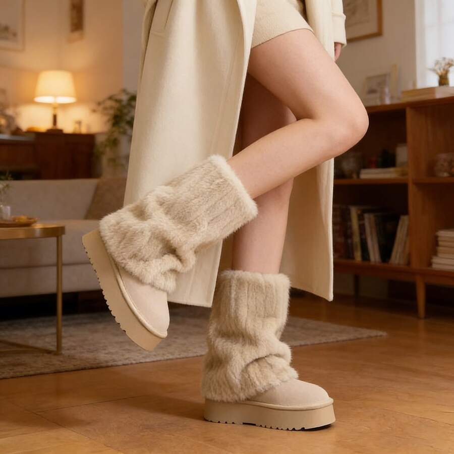 Autumn Winter Fleece-Lined Thickened Warm Leg Warmers Snow Boots Sock Covers Y2K Hot Girl Faux Fur Plush Leg Warmers Women Ins Sweet Cool Style Versatile Pile Sock Covers,Winter,Leg Warmers,Boot Socks,Leg Warmers Women,Fur Leg Warmers,Y2k,Accsesories,Fake Uggs,Knee High Socks,Stockings,Tights,Tights For Women,Thigh High Socks.Medias-Christmas,Christmas Outfit Women,Tights,Medias Pantis De Mujer,Medias De Mujer,Leg Warmers,Winter,Stocking Stuffers,Cute Stuff,Fall Clothes For Women,Dresses For Women - Màu be - Xem 1